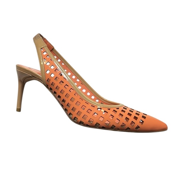Reed Krakoff Women's Orange Slingback Heels - Picture 1 of 6